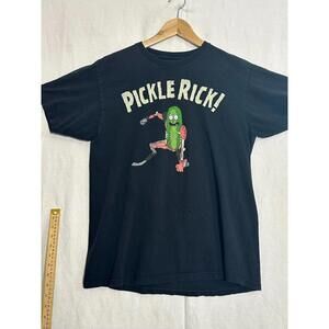 Rick and Morty Pickle Rick Graphic T‑Shirt Men’s L Black Ripple Junction 2018